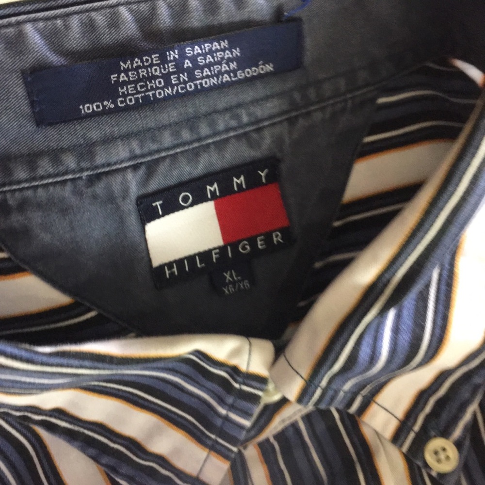 Bundle of 2 Tommy Hilfiger Mens Striped Shirt - Picture 2 of 2